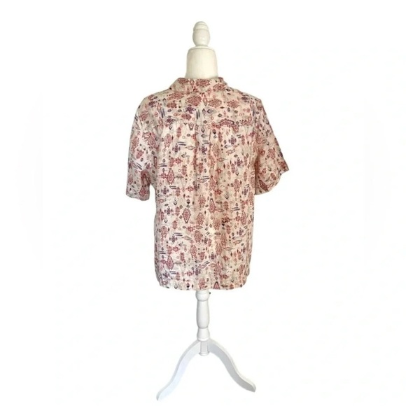 Coldwater Creek Southwest Print Linen Plus Size Top - Picture 4 of 4